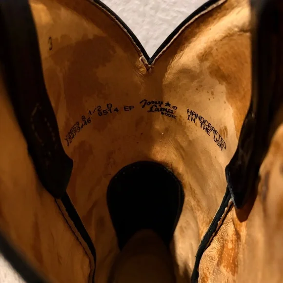 Tony Lama Black Western Boots full quill ostrich leather - Picture 5 of 5